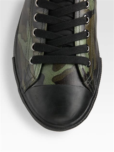 saks mens prada sneakers|Prada camouflage sneakers.